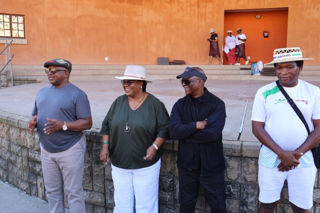 CPA Eswatini Chairperson Marwick Khumalo poses with Lesotho President of Senate Mamonaheng Mokitimi, Lesotho Parliament Speaker Tlohang Sekhamane and Eswatini Parliament Deputy Speaker Madala Mhlanga.