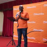 Representing Eswatini Bank Senior Manager Channels and Products Simanga Motsa delivering his remarks.