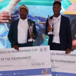 Nsingizini Hotspurs coach Mandla Qhogi and striker Senzo Ndlovu won big at the Ingwenyama Cup 2026 prize presentation gala dinner. (Pic: Nimrod Hlophe)